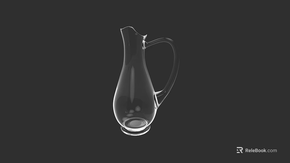 Transparent Glass Water Jug Perfect For Kitchen Serving And Daily Use 3d model 