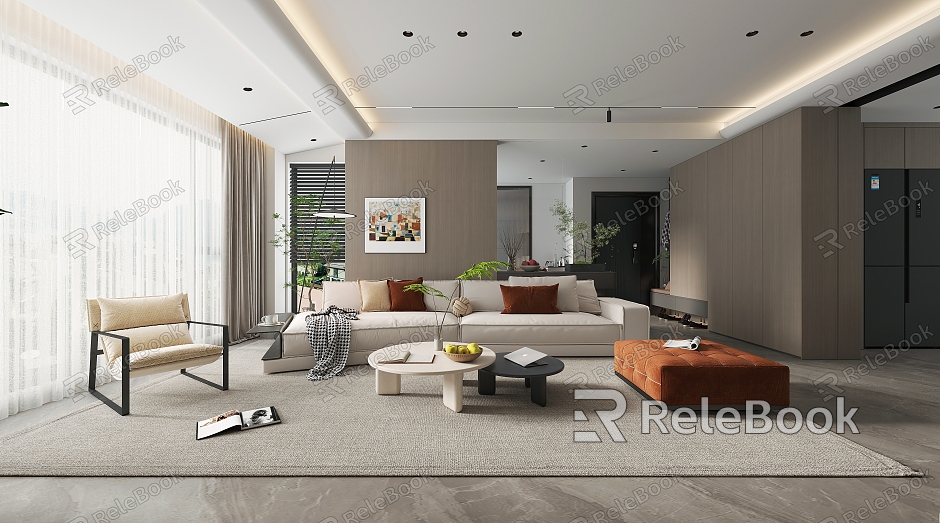 Modern Italian Living Room Dining Room model