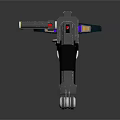 Futuristic Energy Weapon Design With Glowing Purple Blue Barrel Metallic Grip And Control Panel