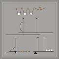 Modern chandelier luminaire combination 3d model