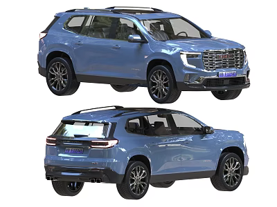 Blue SUV Car Exterior Design With Stylish Front And Rear Views 3d model