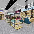 Modern Cosmetics Store Interior With Organized Shelves Products And Table Chairs