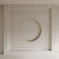 Modern White Ceiling Design With Circular Center Square Frame And Decorative Trim