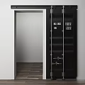 Modern Black Hinged Door With Metal Hardware For Interior Home Decoration
