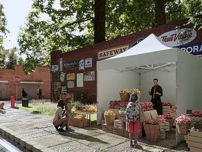 American Street Shop Street 3d model