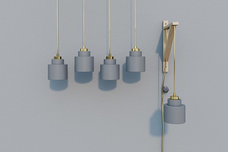 Light luxury lamps combination chandelier combination 3d model