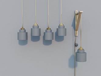 Light luxury lamps combination chandelier combination 3d model