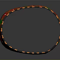 Colorful Woven Belt With Red Green Orange Geometric Patterns And Black Trim