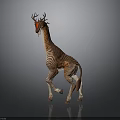 Fantasy Hybrid Creature With Deer Antlers Red Spots Giraffe Body And Zebra Stripes