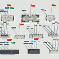 Multiple National Flags Display Models With Various Base Designs And Arrangements