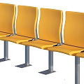Yellow Public Seats With Metal Frames For Stadium Theater Venues And Row Design