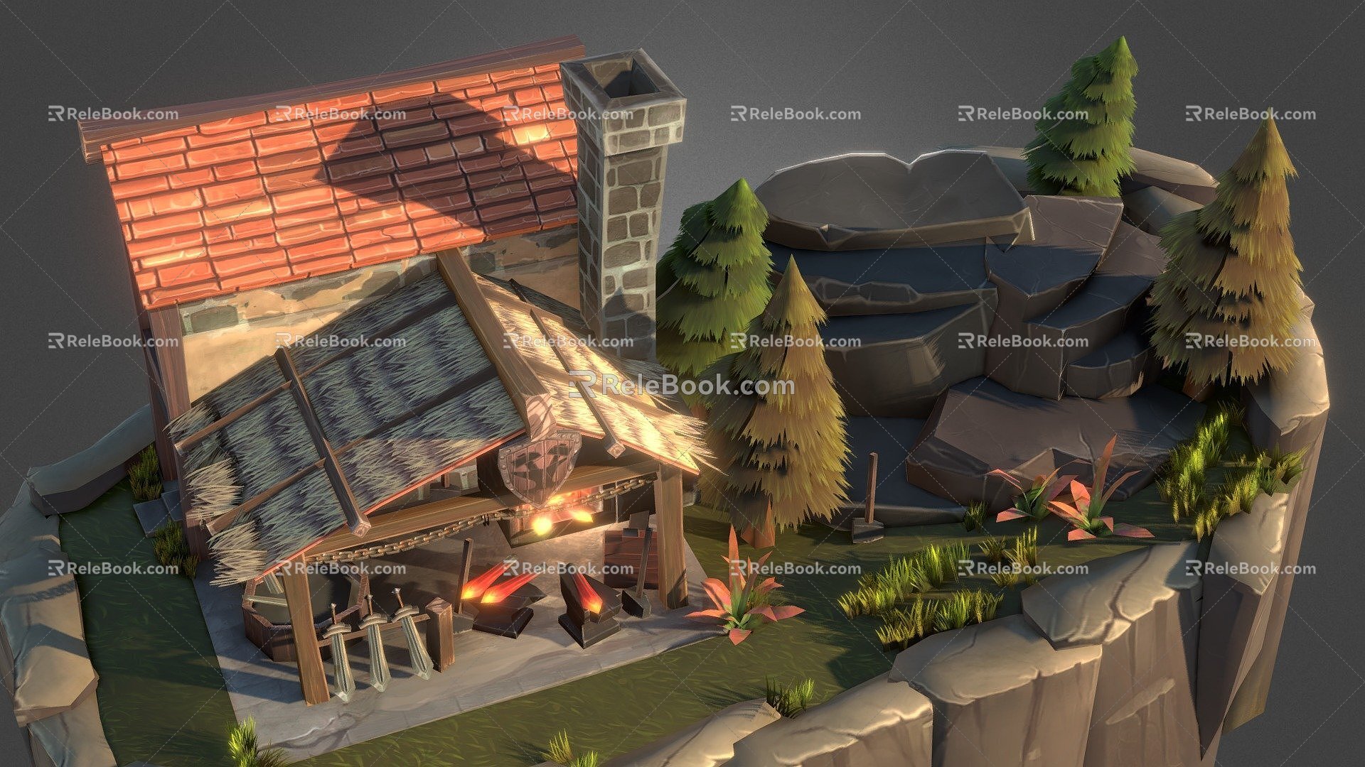 Medieval Blacksmith's Shop 3d model