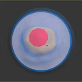 Pale Purple Blue Sphere With Cloudy Texture On Gray Background And Reflection