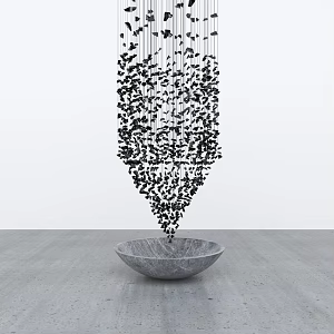 Modern chandelier black crystal large chandelier 3d model