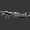 Detailed Vintage Military Airplane Model With Four Propellers Camouflage Paint And Roundel Markings