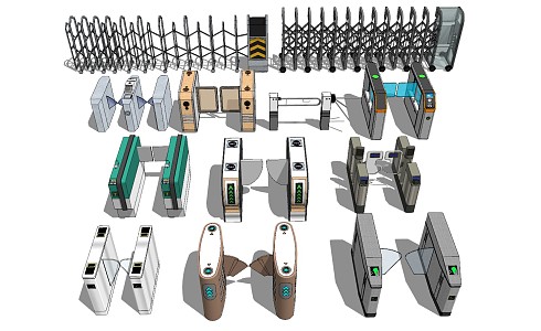 Modern gate machine electric gate 3d model