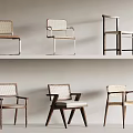 Modern Design Chairs With Wooden Frame And Various Woven Backrest Styles