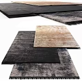 Textured Square Carpets in Dark Brown and Gray Tones for Modern Interiors