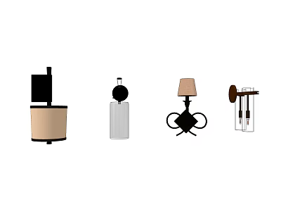 Modern wall lamp metal wall lamp combination 3d model