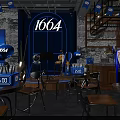 Vibrant Bar With 1664 Live Music Stage Blue Red Lighting Screen And Audience