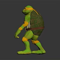 Game and Movie Character With Green Skin Orange Wrist Guards Brown Belt and Yellow Emblem