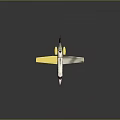 Modern White And Yellow Airplane Model With Yellow Engines And Black Tail