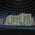 Modern Multi Storey Residential Building With Glass Balconies White Dark Facade And Green Lawn Surroundings