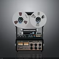 Vintage Tape Recorder With Dual Reels Control Panel Knobs And Retro Design