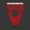 Red Cube Shaped Button Practical Daily Life Product With White Text