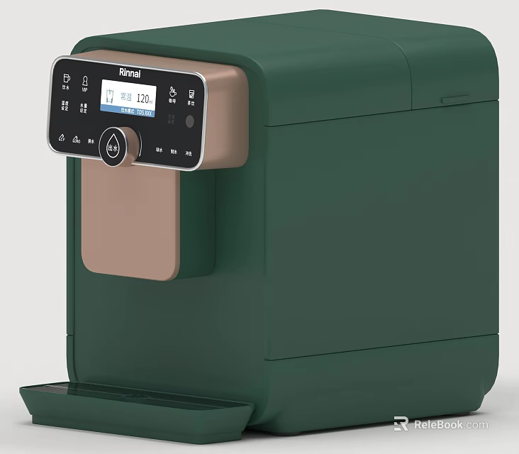 Royal Green Kitchen Appliance With Modern Design And Display Screen Control Panel 3d model