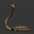 Anthropomorphic Snake Character With Striped Body Wearing Brown Hat Design