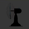 Modern Electric Table Fan With Blue Blades Black Base And Metal Mesh Cover