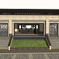 new chinese style gate 3d model