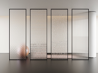 glass screen glass partition changhong glass screen art glass screen partition 3d model