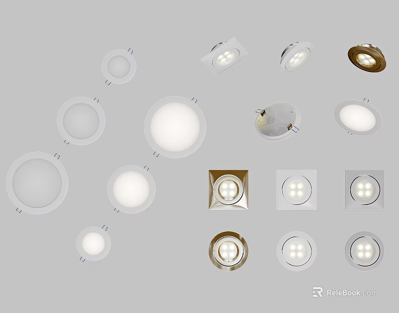 Modern Downlights And Spotlights With Various Styles For Indoor Ceiling Lighting 3d model 