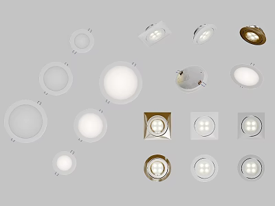 Modern Downlights And Spotlights With Various Styles For Indoor Ceiling Lighting 3d model