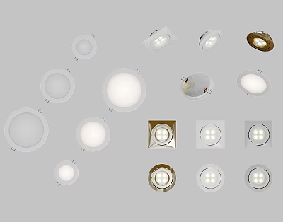 Modern Downlights And Spotlights With Various Styles For Indoor Ceiling Lighting 3d model