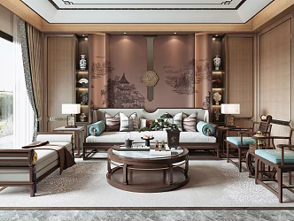 New Chinese Living Room 3d model