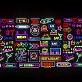 Neon Decorative Lights for Bar Restaurant with Music Drinks Hearts Stars Design