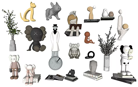 Modern Ornaments Combination Decorations Ornaments 3d model