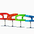 Colorful Modern Bar Stools With Curved Back And Metal Base In Various Colors