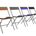 Folding Dining Chairs In Multiple Colors With Metal Frame For Home Use 3d model