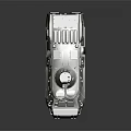 Armored Military Vehicle Featuring Six Wheel Drive Gray Armored Structure And Roof Mounted Equipment