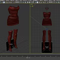 Stylish Gradient Strapless Dress With Thigh High Boots Fashion Outfit