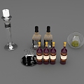 Modern Simple European Table Decoration Red Wine Glass Decoration Ornaments Nordic Decoration Wine Bottle Vase Ornaments 3d model