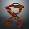 Wooden Leisure Chair With Curved Frame Structure And X Shaped Leg Design Details