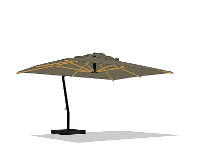 Outdoor Garden Patio Umbrella With Sturdy Black Base And Adjustable Canopy 3d model