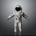 White Astronaut Space Suit Equipment With Blue Red Patches For Space Exploration