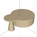 Modern Round Coffee Table Set With Textured Surface And Nested Design 3d model
