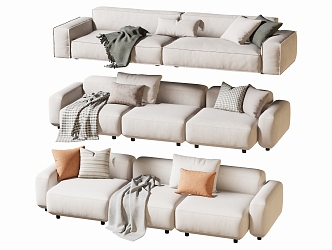 Double sofa Multi-person sofa Corner sofa 3d model